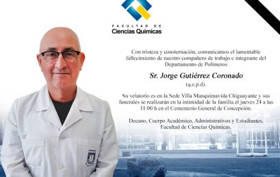 Comunicamos el lamentable fallecimiento de Don Jorge Gutiérrez Coronado