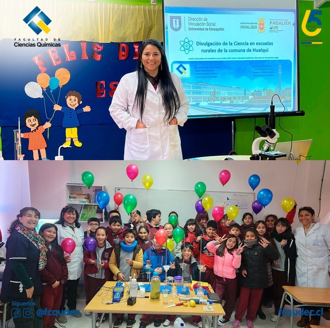 Equipo de la Facultad de Ciencias Químicas divulga la Ciencia en escuelas rurales de la comuna de Hualqui